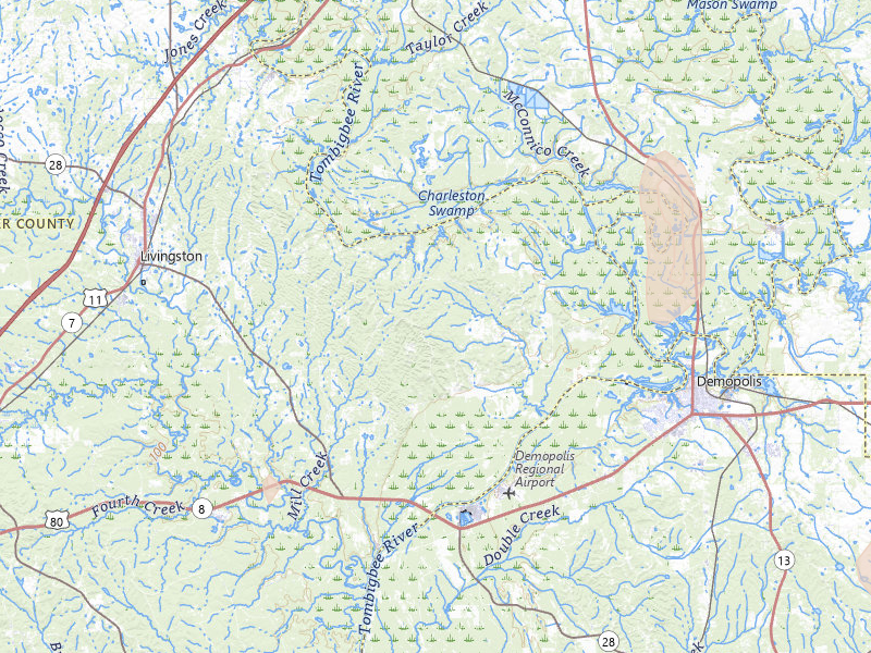 Radar-estimated hail-size map of the storm over Livingston, AL on Aug 19, 2026