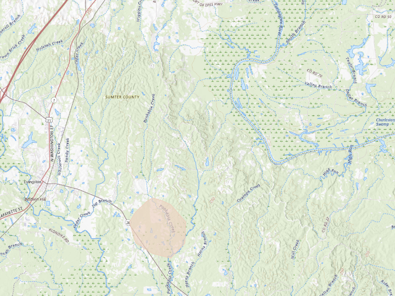 Radar-estimated hail-size map of the storm over Livingston, AL