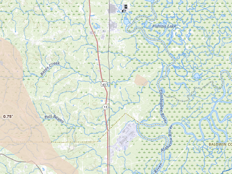Radar-estimated hail-size map of the storm over Malcolm, AL on Jun 23, 2026