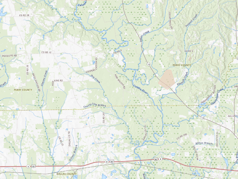 Radar-estimated hail-size map of the storm over Marion Junction, AL