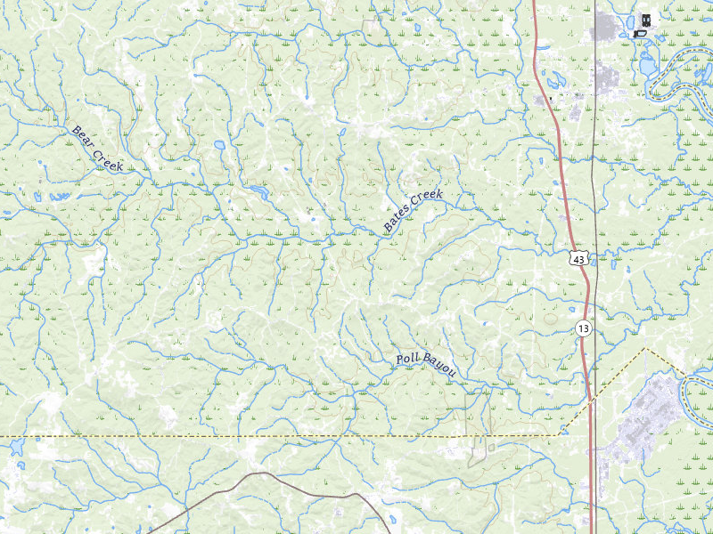 Radar-estimated hail-size map of the storm over Mc Intosh, AL on Jul 30, 2026