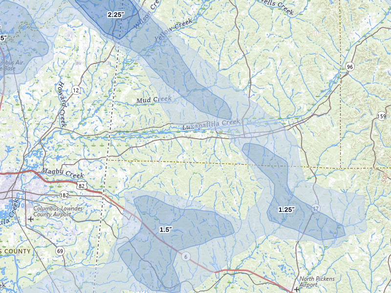 NEXRAD radar-signature map of the hail storm over Millport, AL on Jun 1, 2026
