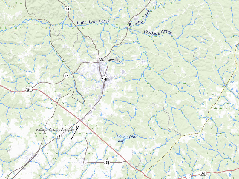 Radar-estimated hail-size map of the storm over Monroeville, AL on Mar 31, 2026