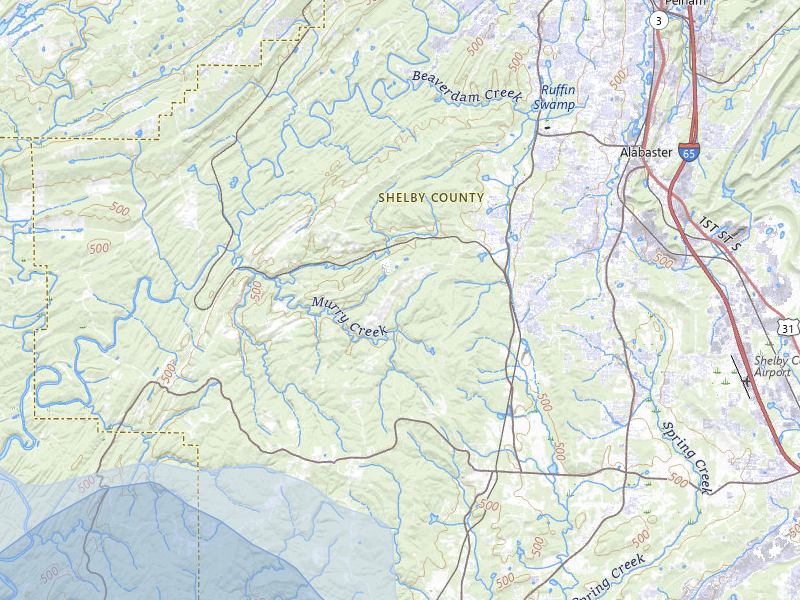 NEXRAD radar-signature map of the hail storm over Montevallo, AL on Jul 9, 2026