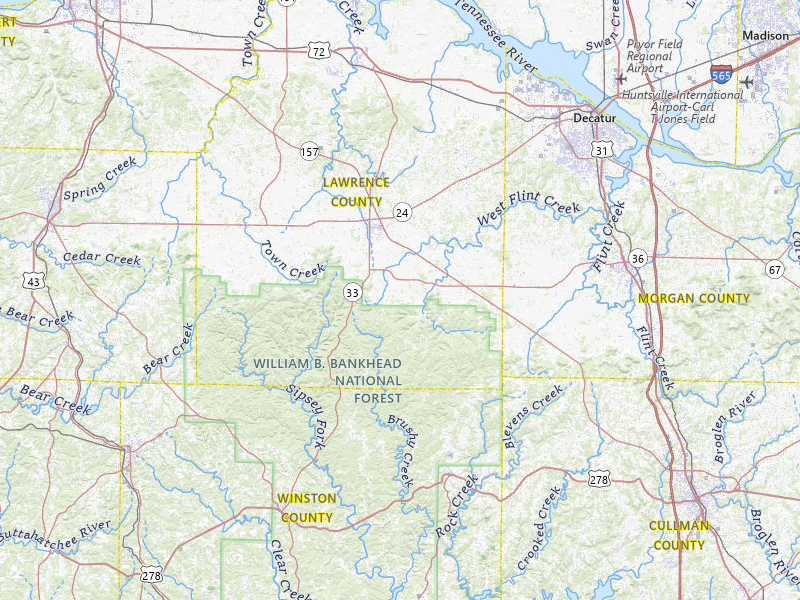 NEXRAD radar-signature map of the hail storm over Moulton, AL on Mar 15, 2026