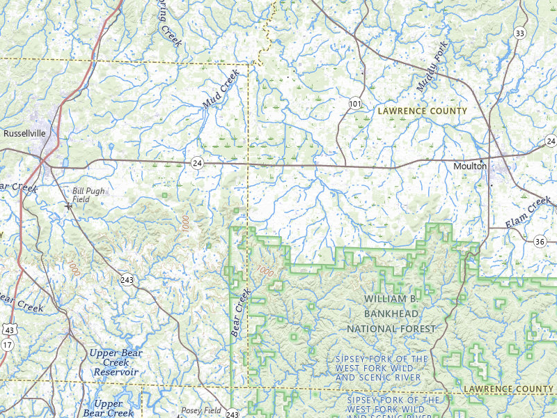 NEXRAD radar-signature map of the hail storm over Mount Hope, AL on Apr 28, 2026