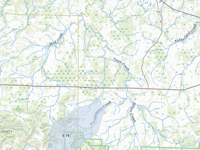 NEXRAD radar-signature map of the hail storm over Mount Hope, AL on Aug 10, 2026