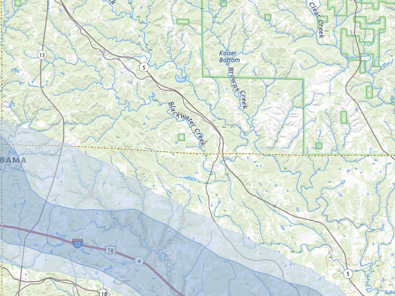 NEXRAD radar-signature map of the hail storm over Nauvoo, AL on Jul 1, 2026