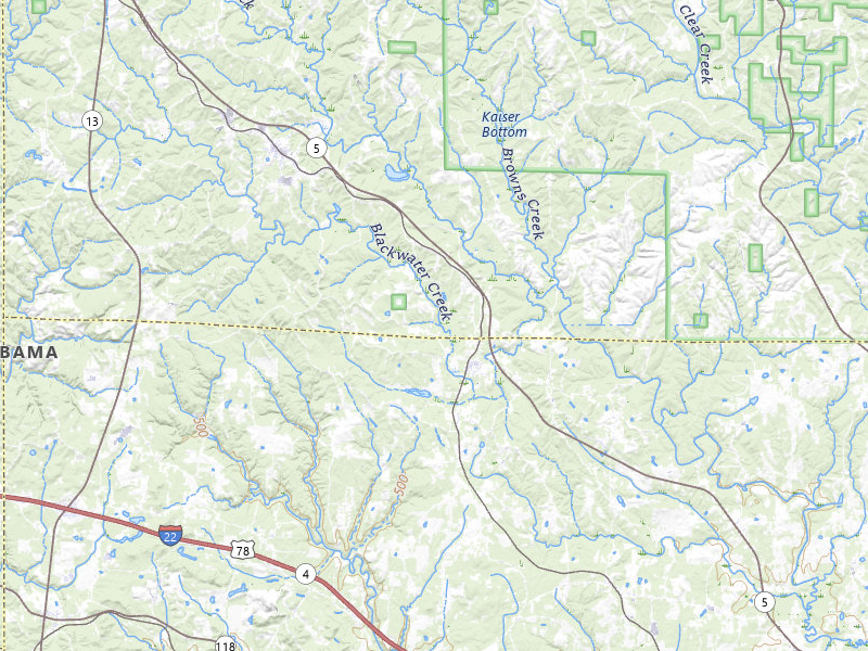 Radar-estimated hail-size map of the storm over Nauvoo, AL on Jul 3, 2026