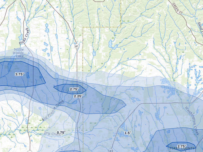 NEXRAD radar-signature map of the hail storm over Newbern, AL on May 6, 2026