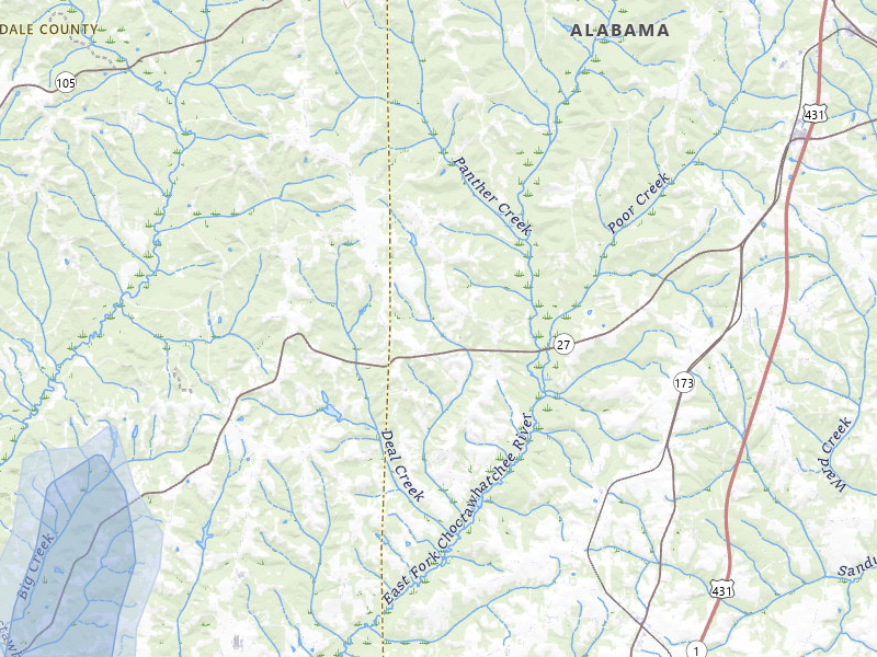 NEXRAD radar-signature map of the hail storm over Newville, AL on Apr 4, 2026