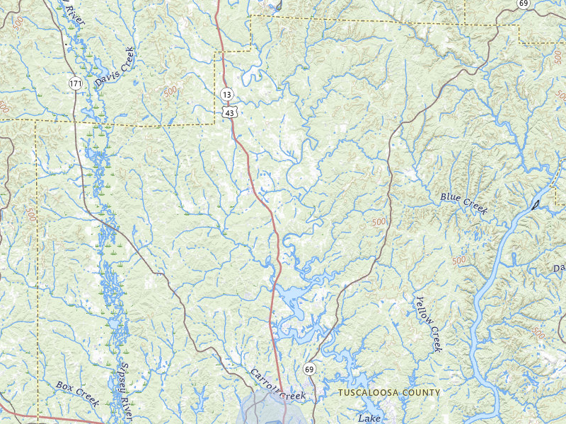 NEXRAD radar-signature map of the hail over Northport, AL