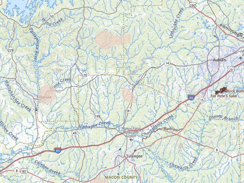 Radar-estimated hail-size map of the storm over Notasulga, AL