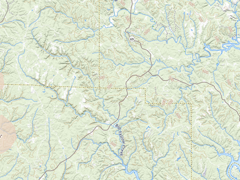 Radar-estimated hail-size map of the storm over Oakman, AL on Jul 3, 2026