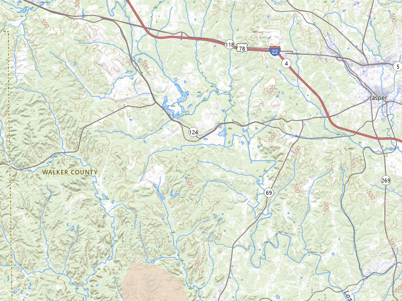 Radar-estimated hail-size map of the storm over Oakman, AL on Jul 19, 2026