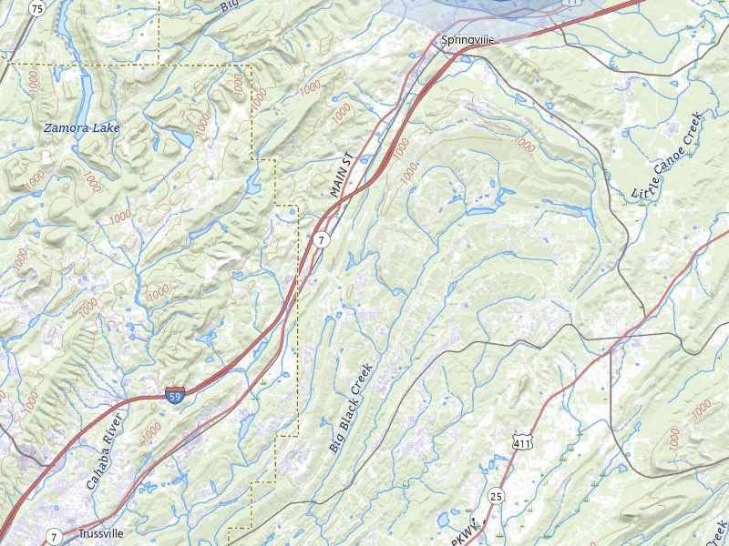 NEXRAD radar-signature map of the hail storm over Odenville, AL on Jul 5, 2026