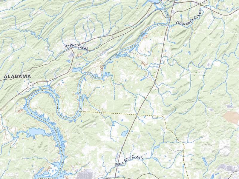 Radar-estimated hail-size map of the storm over Ohatchee, AL on Jul 3, 2026
