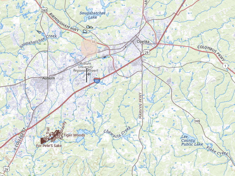 Radar-estimated hail-size map of the storm over Opelika, AL on Jul 9, 2026