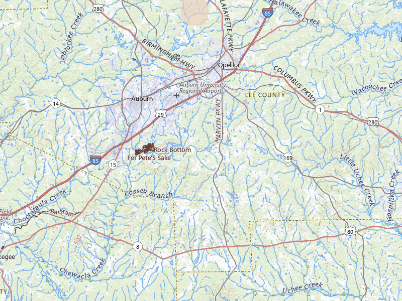 Radar-estimated hail-size map of the storm over Opelika, AL on Jul 18, 2026