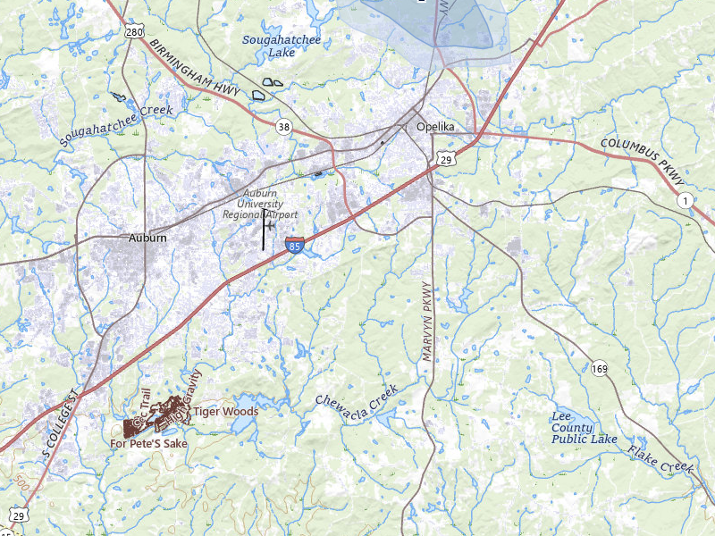 NEXRAD radar-signature map of the hail storm over Opelika, AL on Aug 11, 2026