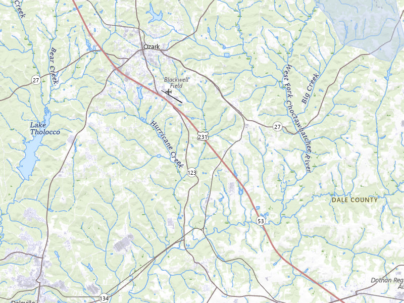 NEXRAD radar-signature map of the hail storm over Ozark, AL on Jul 31, 2026