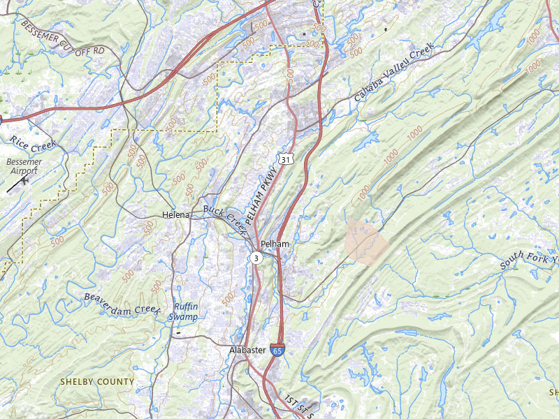 Radar-estimated hail-size map of the storm over Pelham, AL on Aug 21, 2026