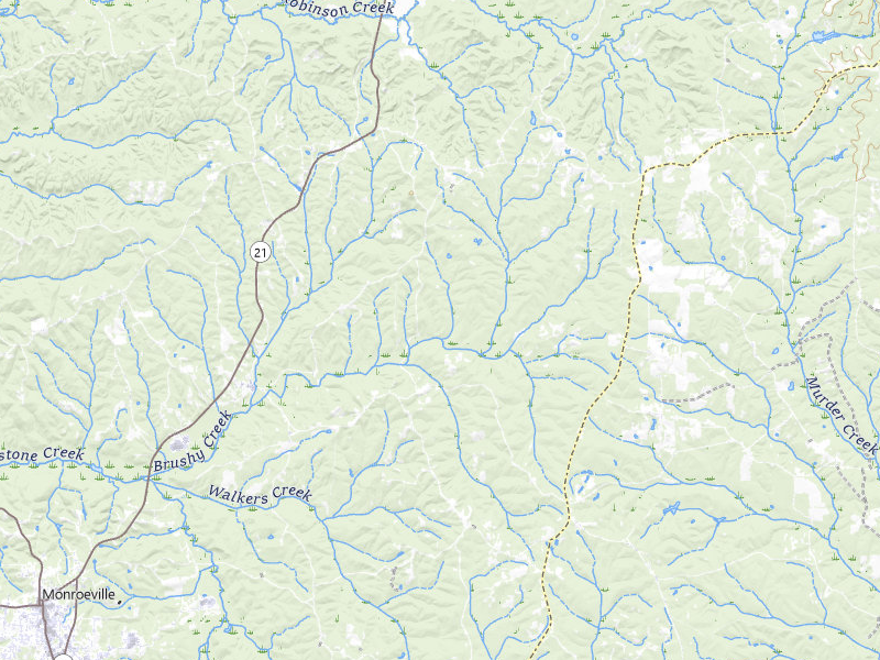 Radar-estimated hail-size map of the storm over Peterman, AL on Jul 6, 2026