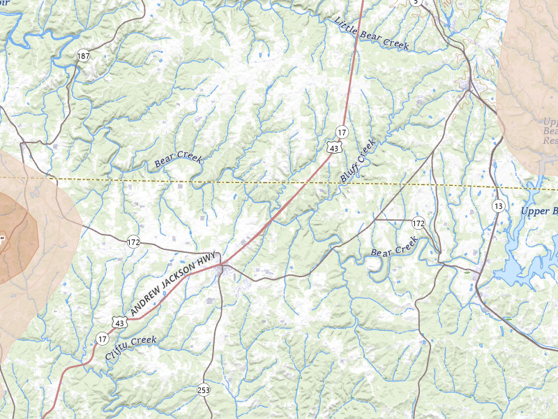Radar-estimated hail-size map of the storm over Phil Campbell, AL on Jul 1, 2026