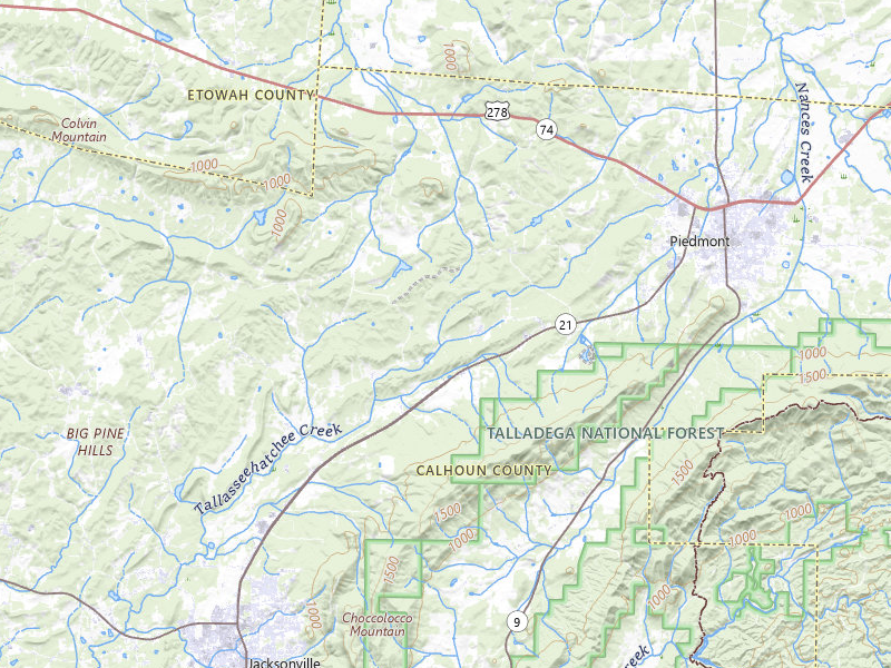 NEXRAD radar-signature map of the hail storm over Piedmont, AL on Jul 3, 2026
