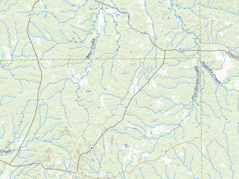 Radar-estimated hail-size map of the storm over Pine Apple, AL on Jul 30, 2026