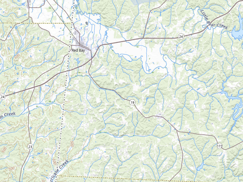 NEXRAD radar-signature map of the hail storm over Red Bay, AL on Apr 1, 2026