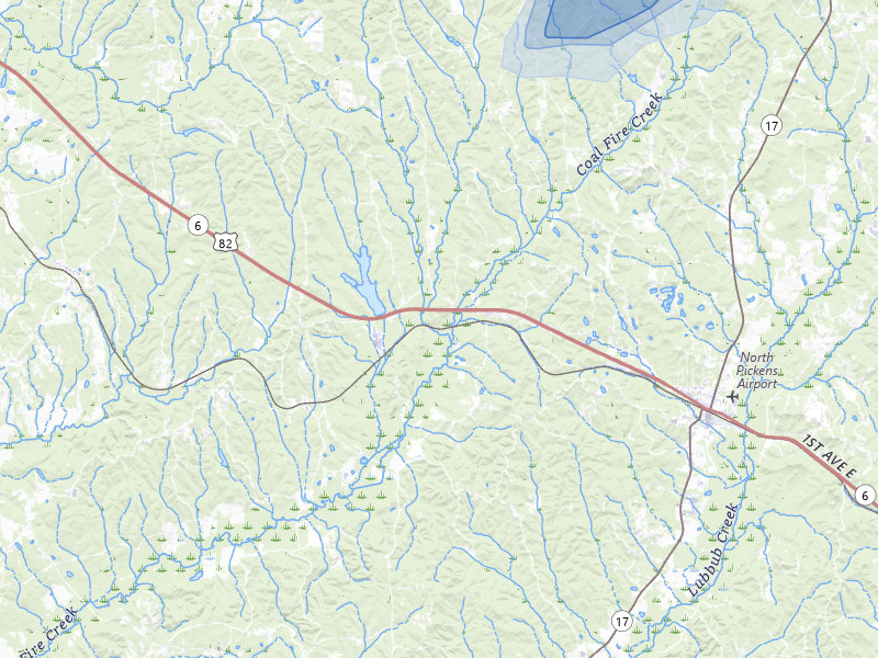 NEXRAD radar-signature map of the hail over Reform, AL