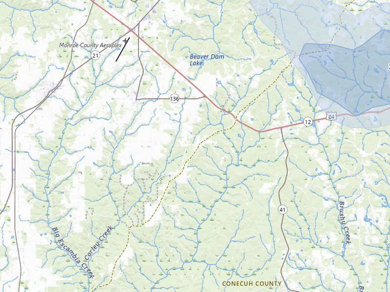 NEXRAD radar-signature map of the hail over Repton, AL