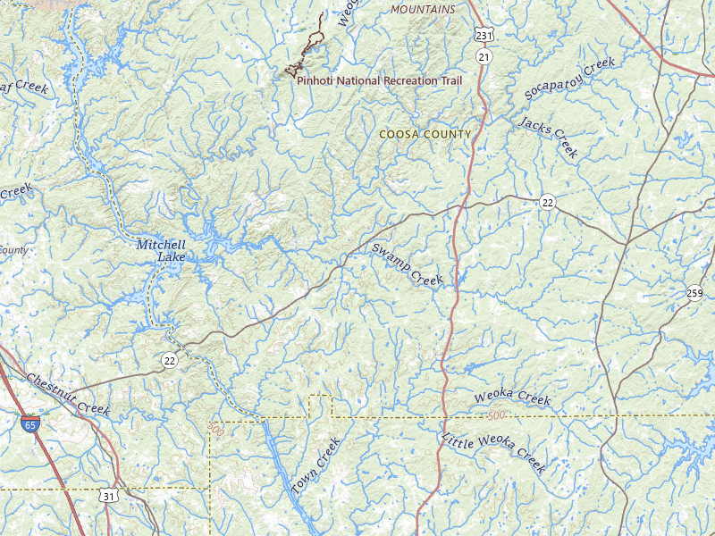 Radar-estimated hail-size map of the storm over Rockford, AL on Jul 9, 2026