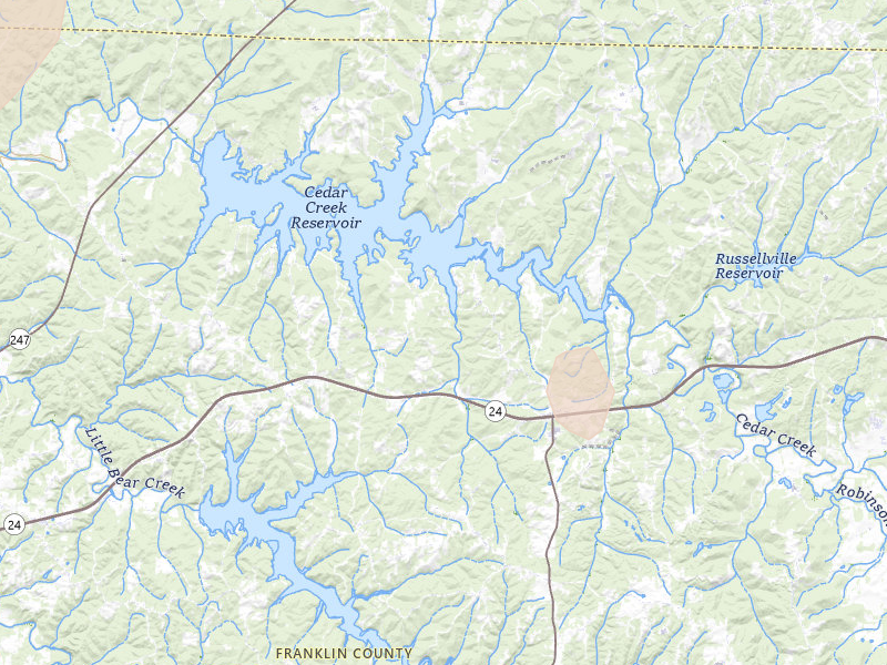Radar-estimated hail-size map of the storm over Russellville, AL on Jul 1, 2026