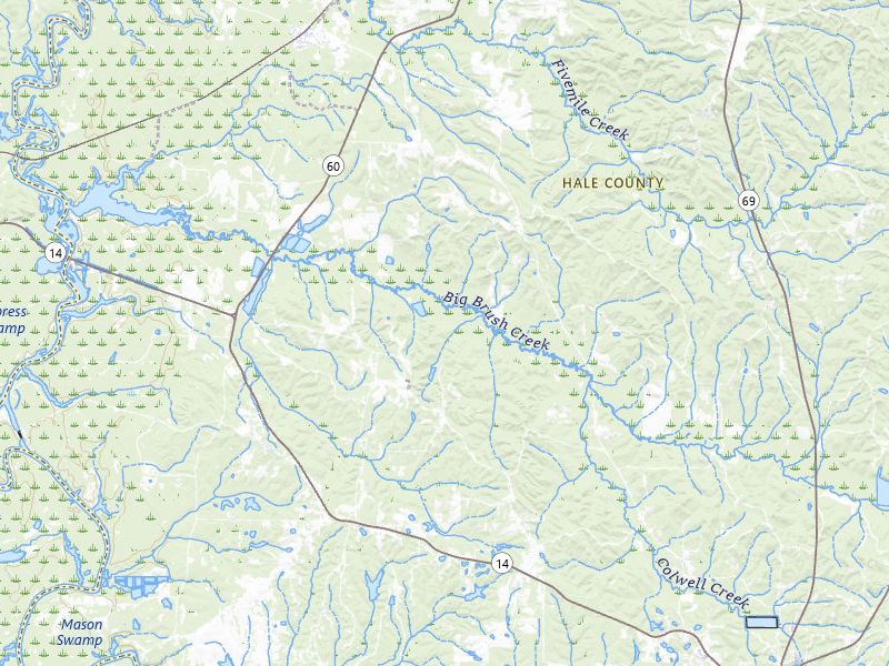 Radar-estimated hail-size map of the storm over Sawyerville, AL on May 6, 2026
