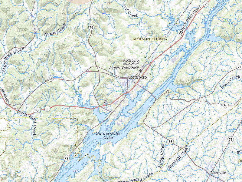 Radar-estimated hail-size map of the storm over Scottsboro, AL on May 31, 2026