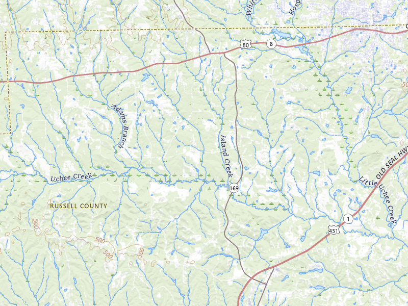 Radar-estimated hail-size map of the storm over Seale, AL on May 22, 2026
