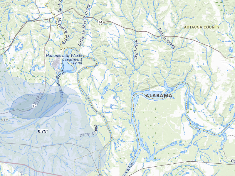 NEXRAD radar-signature map of the hail storm over Selma, AL on Jun 1, 2026