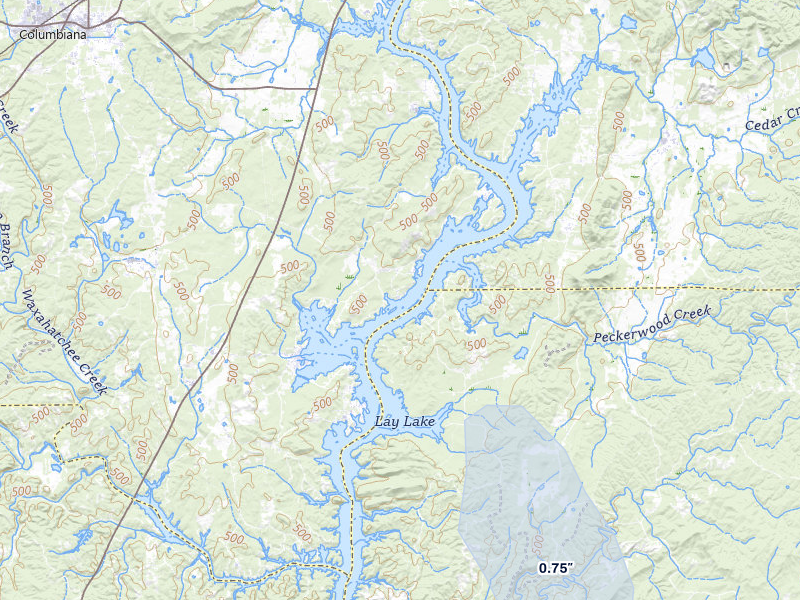 NEXRAD radar-signature map of the hail storm over Shelby, AL on May 31, 2026