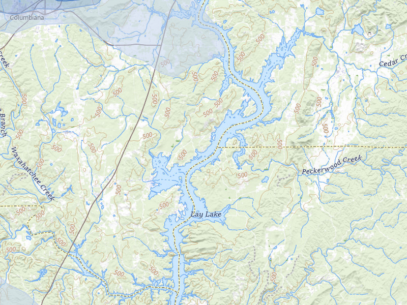 NEXRAD radar-signature map of the hail over Shelby, AL