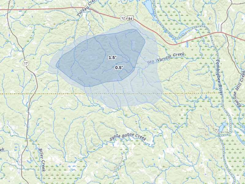 NEXRAD radar-signature map of the hail storm over Silas, AL on Aug 19, 2026