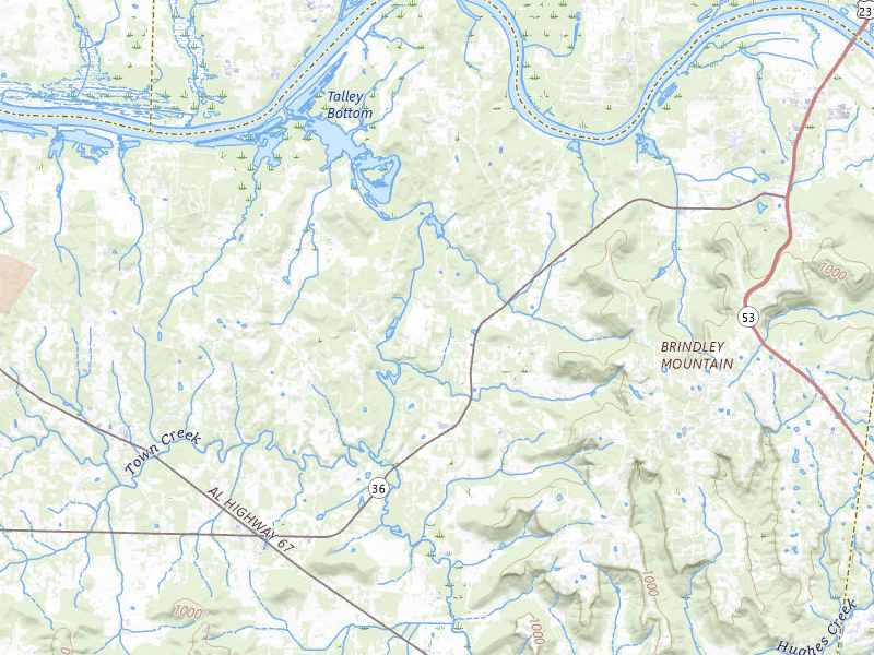 Radar-estimated hail-size map of the storm over Somerville, AL on Apr 27, 2026