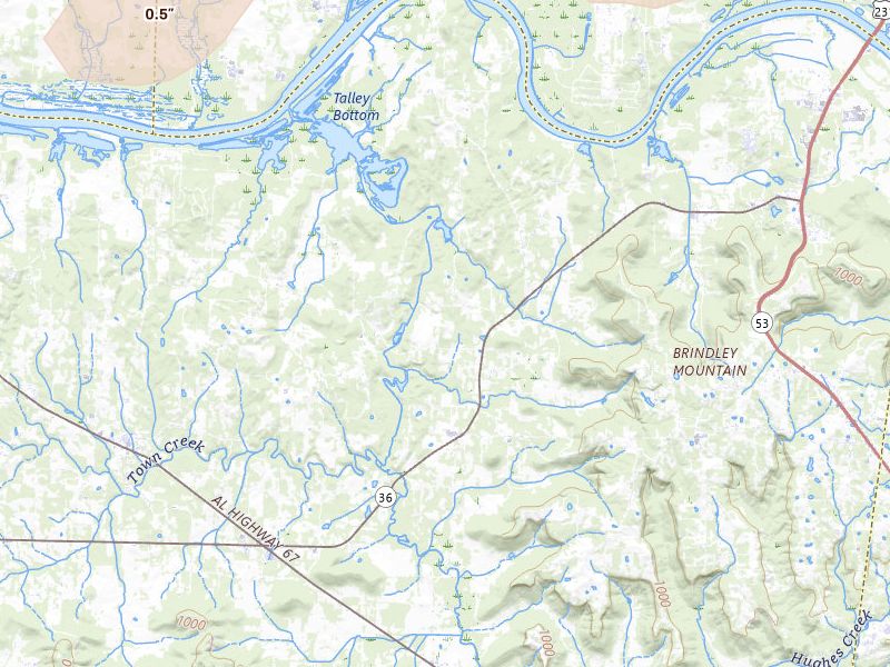 Radar-estimated hail-size map of the storm over Somerville, AL on Jul 1, 2026