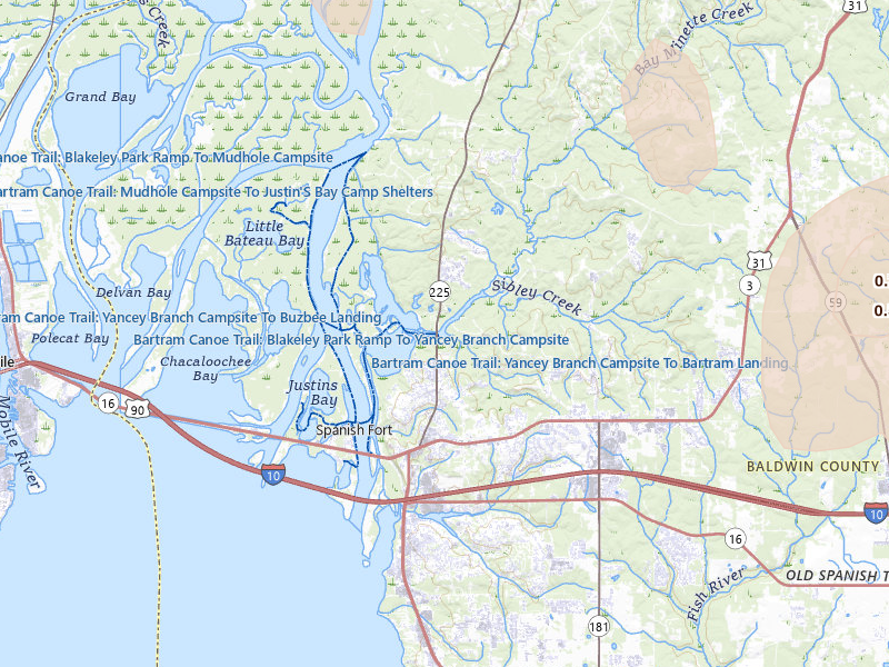 Radar-estimated hail-size map of the storm over Spanish Fort, AL on Jul 30, 2026