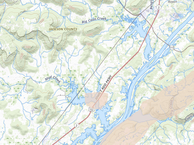 Radar-estimated hail-size map of the storm over Stevenson, AL on Aug 1, 2026