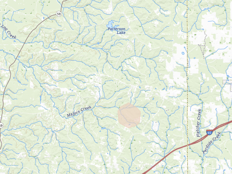 Radar-estimated hail-size map of the storm over Stockton, AL on Aug 19, 2026