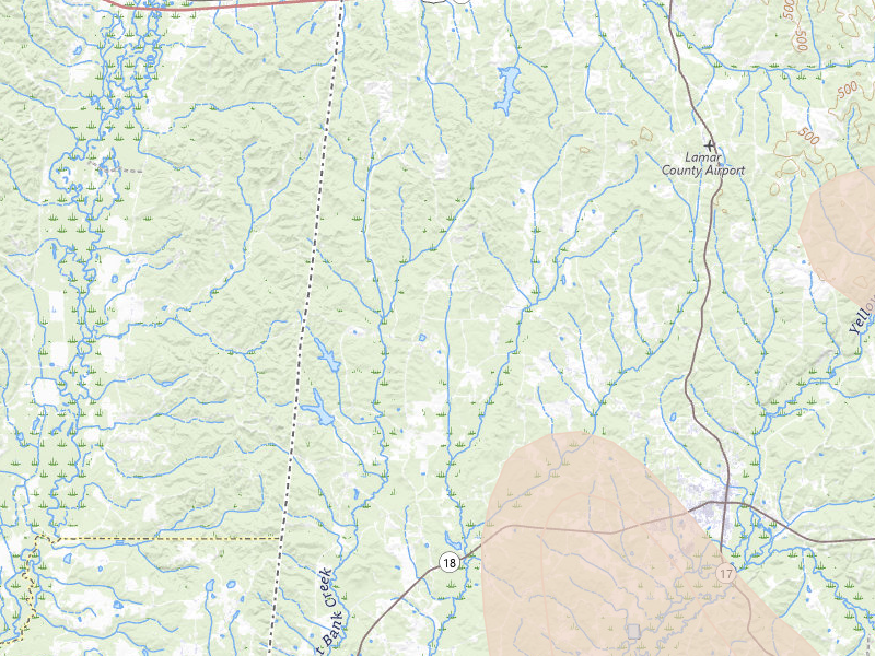 Radar-estimated hail-size map of the storm over Sulligent, AL on Jul 1, 2026