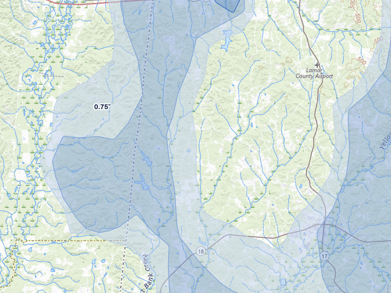 NEXRAD radar-signature map of the hail storm over Sulligent, AL on Jul 3, 2026