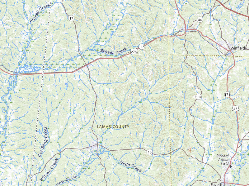 Radar-estimated hail-size map of the storm over Sulligent, AL on Jul 11, 2026